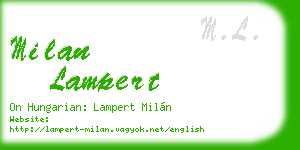 milan lampert business card